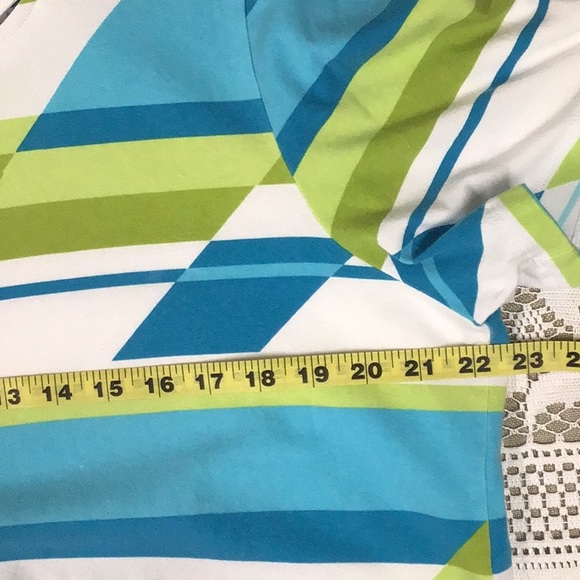 Alfred Dunner striped top unique neck rhinestones - Picture 6 of 11